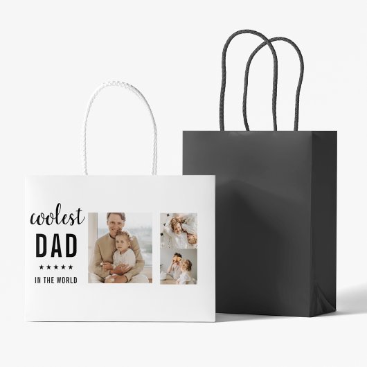 Moderne Collage Photo Happy Fathers Day Gift Groot Cadeauzakje
