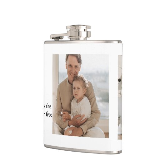 Moderne Collage Photo Happy Fathers Day Gift Heupfles (Links)