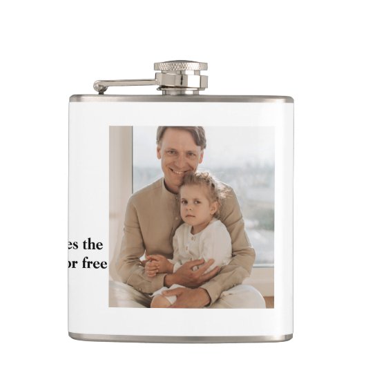 Moderne Collage Photo Happy Fathers Day Gift Heupfles (Voorkant)