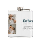 Moderne Collage Photo Happy Fathers Day Gift Heupfles (Achterkant)
