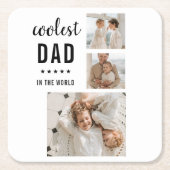 Moderne Collage Photo Happy Fathers Day Gift Kartonnen Onderzetters (Voorkant)