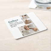 Moderne Collage Photo Happy Fathers Day Gift Kartonnen Onderzetters (Schuin)