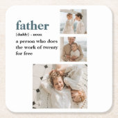 Moderne Collage Photo Happy Fathers Day Gift Kartonnen Onderzetters (Voorkant)