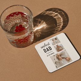 Moderne Collage Photo Happy Fathers Day Gift Kartonnen Onderzetters