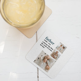 Moderne Collage Photo Happy Fathers Day Gift Kartonnen Onderzetters