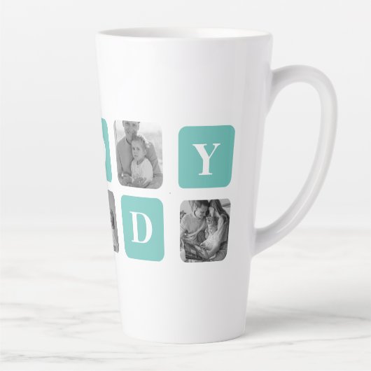 Moderne Collage Photo Happy Fathers Day Gift Latte Mok (Rechts)