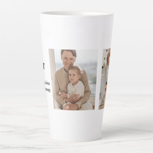 Moderne Collage Photo Happy Fathers Day Gift Latte Mok (Voorkant)
