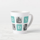 Moderne Collage Photo Happy Fathers Day Gift Latte Mok (Rechterhoek)