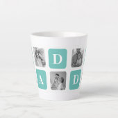 Moderne Collage Photo Happy Fathers Day Gift Latte Mok (Voorkant)