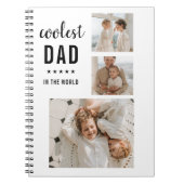 Moderne Collage Photo Happy Fathers Day Gift Notitieboek (Voorkant)