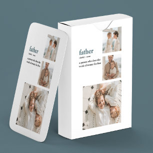 Moderne Collage Photo Happy Fathers Day Gift Pokerkaarten