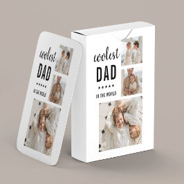 Moderne Collage Photo Happy Fathers Day Gift Pokerkaarten