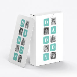 Moderne Collage Photo Happy Fathers Day Gift Pokerkaarten