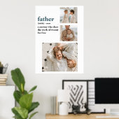 Moderne Collage Photo Happy Fathers Day Gift Poster (Thuiskantoor)