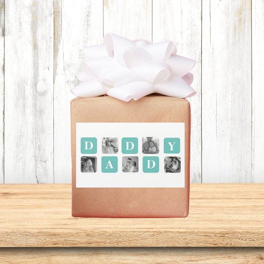 Moderne Collage Photo Happy Fathers Day Gift Rechthoekige Sticker