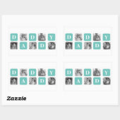 Moderne Collage Photo Happy Fathers Day Gift Rechthoekige Sticker (Vel)