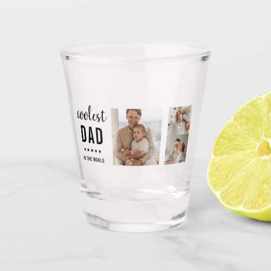 Moderne Collage Photo Happy Fathers Day Gift Shot Glas (Voorkant)