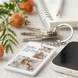 Moderne Collage Photo Happy Fathers Day Gift Sleutelhanger