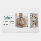 Moderne Collage Photo Happy Fathers Day Gift Theedoek (Horizontaal)