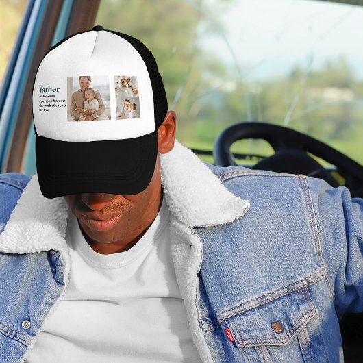 Moderne Collage Photo Happy Fathers Day Gift Trucker Pet