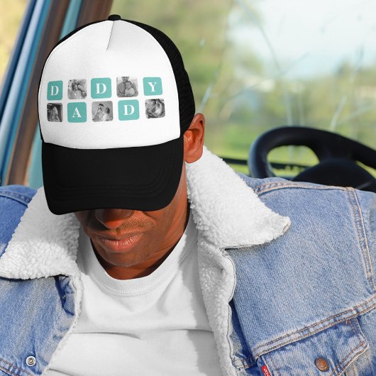 Moderne Collage Photo Happy Fathers Day Gift Trucker Pet