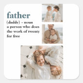 Moderne Collage Photo Happy Fathers Day Gift Vierkante Sticker (Voorkant)