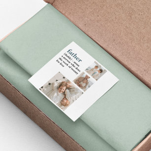 Moderne Collage Photo Happy Fathers Day Gift Vierkante Sticker