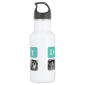 Moderne Collage Photo Happy Fathers Day Gift Waterfles (Achterkant)