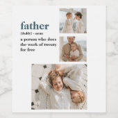 Moderne Collage Photo Happy Fathers Day Gift Wijn Etiket (Enkel label)