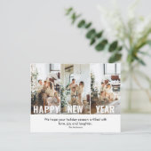 Moderne Collage Photo & Happy New Year Briefkaart (Staand voorkant)