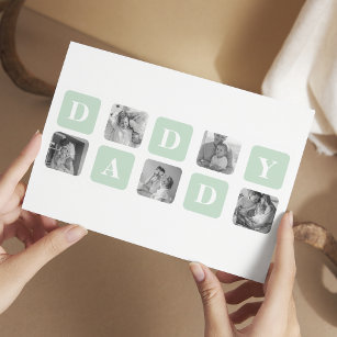 Moderne Collage Photo Mint & Happy FathersDay Gift