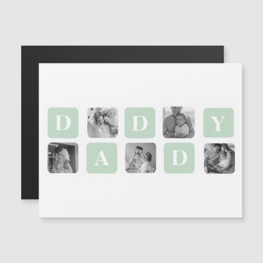 Moderne Collage Photo Mint & Happy FathersDay Gift (Voorkant / Achterkant)