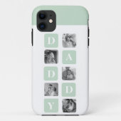 Moderne Collage Photo Mint & Happy FathersDay Gift Case-Mate iPhone Case (Achterkant)