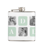 Moderne Collage Photo Mint & Happy FathersDay Gift Heupfles (Voorkant)