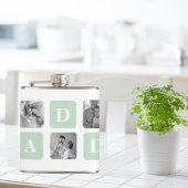 Moderne Collage Photo Mint & Happy FathersDay Gift Heupfles