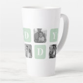 Moderne Collage Photo Mint & Happy FathersDay Gift Latte Mok (Rechterhoek)