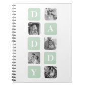 Moderne Collage Photo Mint & Happy FathersDay Gift Notitieboek (Voorkant)
