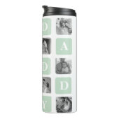 Moderne Collage Photo Mint & Happy FathersDay Gift Thermosbeker (Geroteerd rechts)