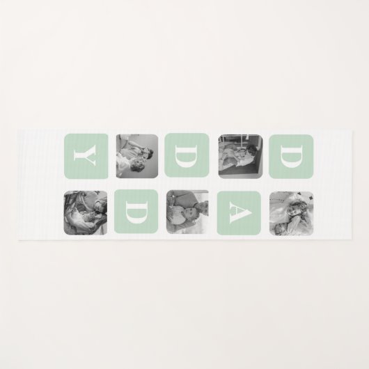 Moderne Collage Photo Mint & Happy FathersDay Gift Yogamat (Voorkant (horizontaal))