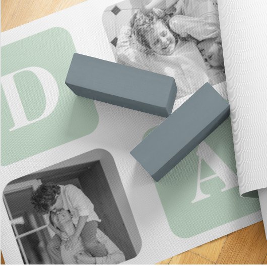 Moderne Collage Photo Mint & Happy FathersDay Gift Yogamat