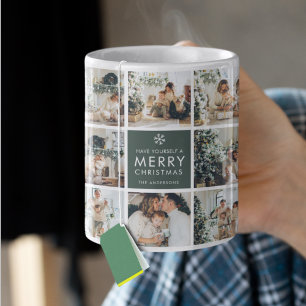 Moderne Collage “Prettig Kerstfeest” Meerdere Foto Koffiemok