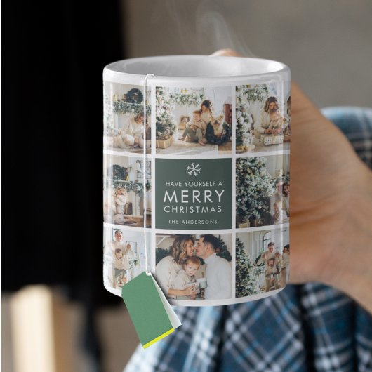 Moderne Collage “Prettig Kerstfeest” Meerdere Foto Koffiemok