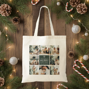 Moderne Collage “Prettig Kerstfeest” Meerdere Foto Tote Bag