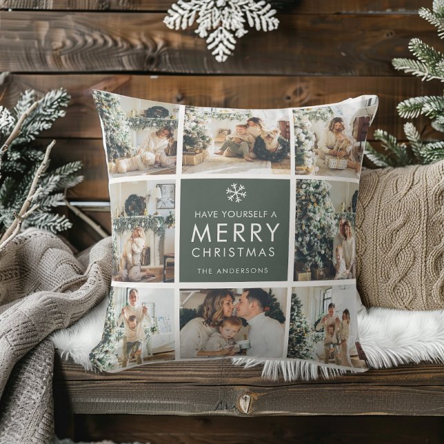 Moderne Collage “Prettig Kerstfeest” Multi Foto  Buitenkussen (Creator heeft geüpload)