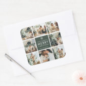 Moderne Collage “Prettig Kerstmis” Multi Foto Vierkante Sticker (Envelop)