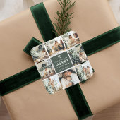 Moderne Collage “Prettig Kerstmis” Multi Foto Vierkante Sticker