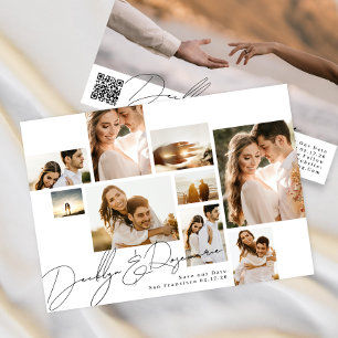 Moderne Collage  Qr-code multi-foto Save The Date