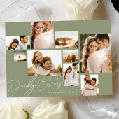 Moderne Collage Sage Green Multi Foto Save The Date