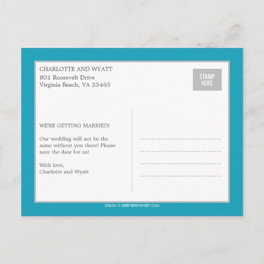 Moderne collage sparen het Briefkaart van de Datum (Achterkant)