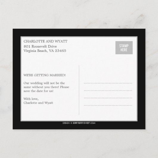 Moderne collage sparen het Briefkaart van de Datum (Achterkant)